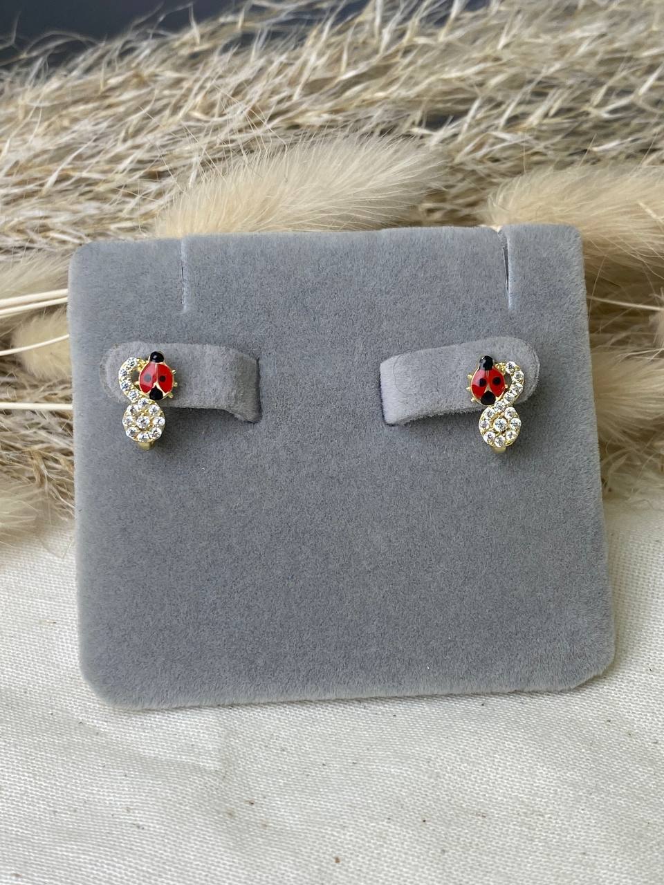 Серьги детские из желтого золота  585 пробы